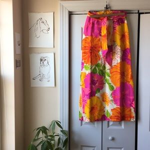 VINTAGE Hand Painted High Waist Maxi Skirt